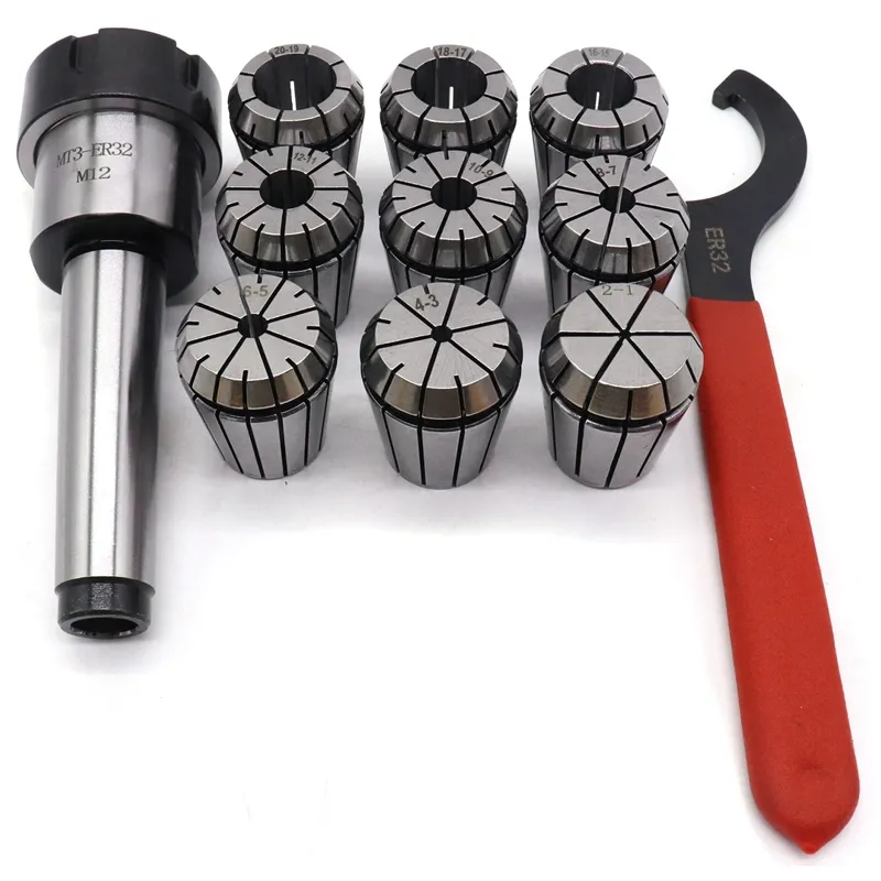 ER32 Collet Chuck Holder With No.3 Morse Taper MT3 Shank M12 Thread