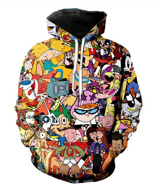 Herren Designer Hoodies für Damen Herren Paare Sweatshirt Liebhaber 3D Cartoon Totally 90er Kapuzenpullover Mäntel Kapuzenpullover T-Shirts Kleidung RR0109