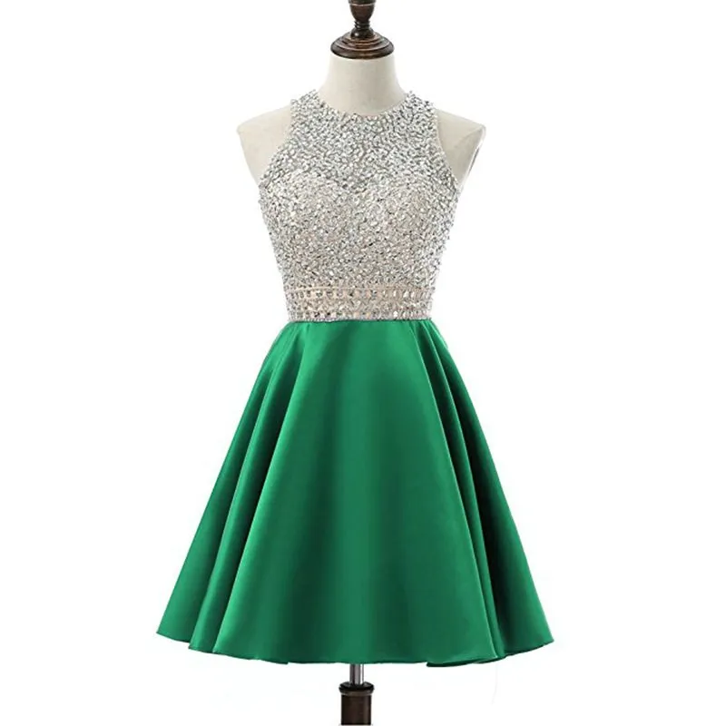 dark green semi dress Short V Neck Dark Green Prom Dresses, Short V Neck Dark Green Formal Homecoming Dresses, US 2 / Custom Color / With Rush+$19.99 main image 1