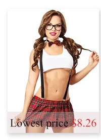 Alinry sexy lingerie set vrouwen erotische plus size lace up student cosplay kostuum rollenspel school meisje plaid uniform ondergoed