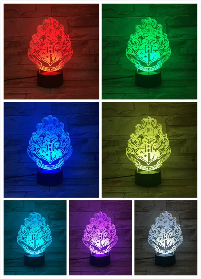 16 Kolory RGB 3D Night Lights Magic School Led Decor Lampa Sypialnia Stół Light Kids Toys