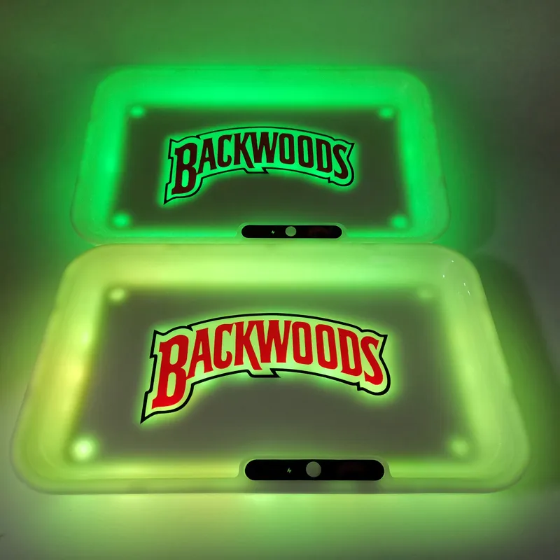 Rolling Taca Glow Backwoods i 7 kolorów Taca papierosowa 1100mAh Akumulator LED Light Glowtray Szybki ładunek z Pakiet Prezent