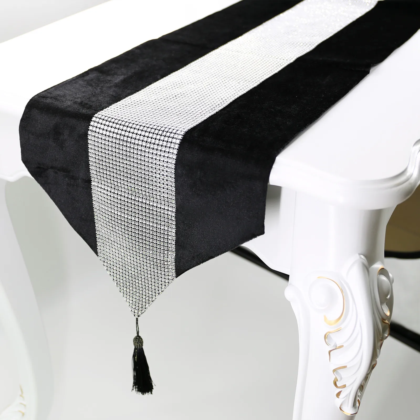 32 180 cm Salontafel Runner Doek Woondecoratie Mode el Tafel Kussen Diamant Luxe Flanel Tafelkleed Decoration263L