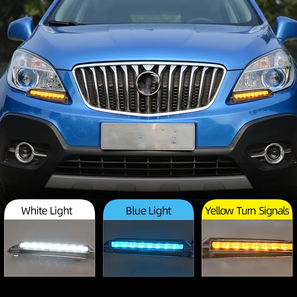 2pcs Pour Buick Encore Opel Mokka 2012 2013 2014 2015 LED d'éclairage diurne DRL Conduite lumière du jour lampe de signal Styling