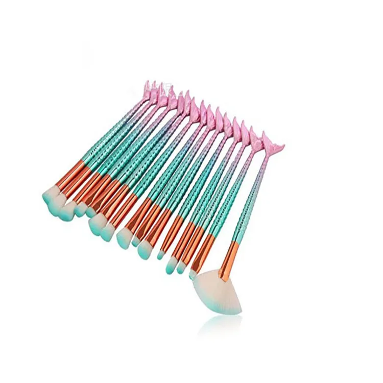 Mermaid Tail Mermaid Makeup Brushes Set 10/Nylon Hair Plastic Brush With  Double Tailed Fish Design For Teen Girls Make Up Tools From Harrisonjiang,  $6.4