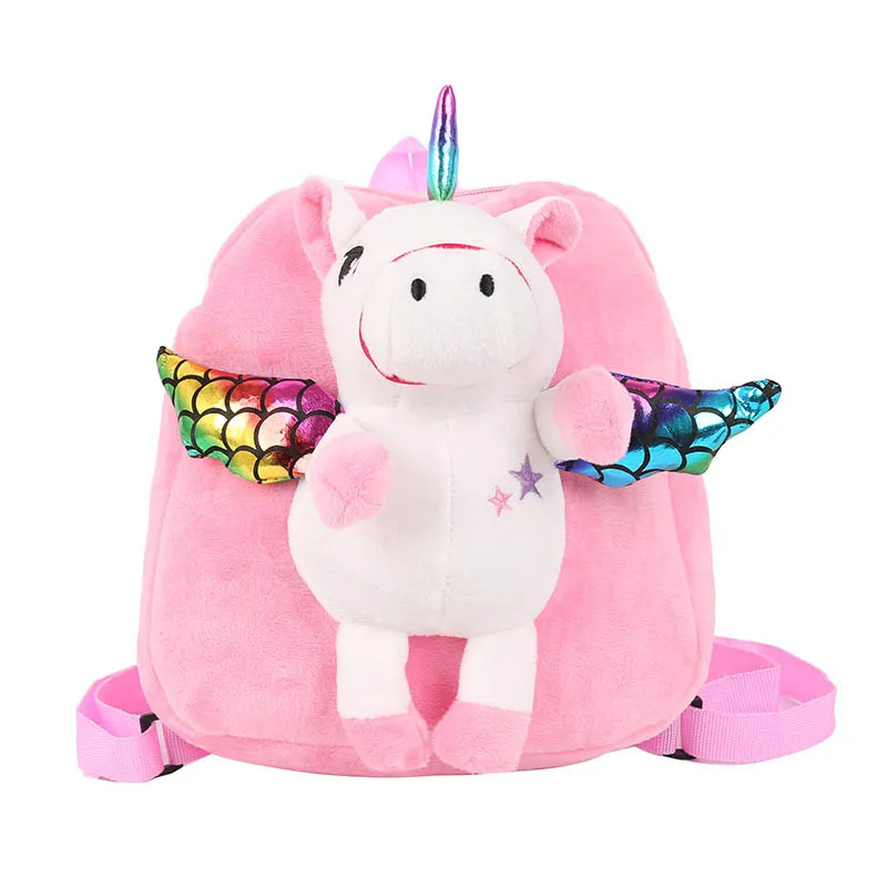 Unicorn Backpack Bag Baby Unicorns Storage Bags Plush Pure Color Lovely Doll School Bag Child Both Shoulders Backpacks