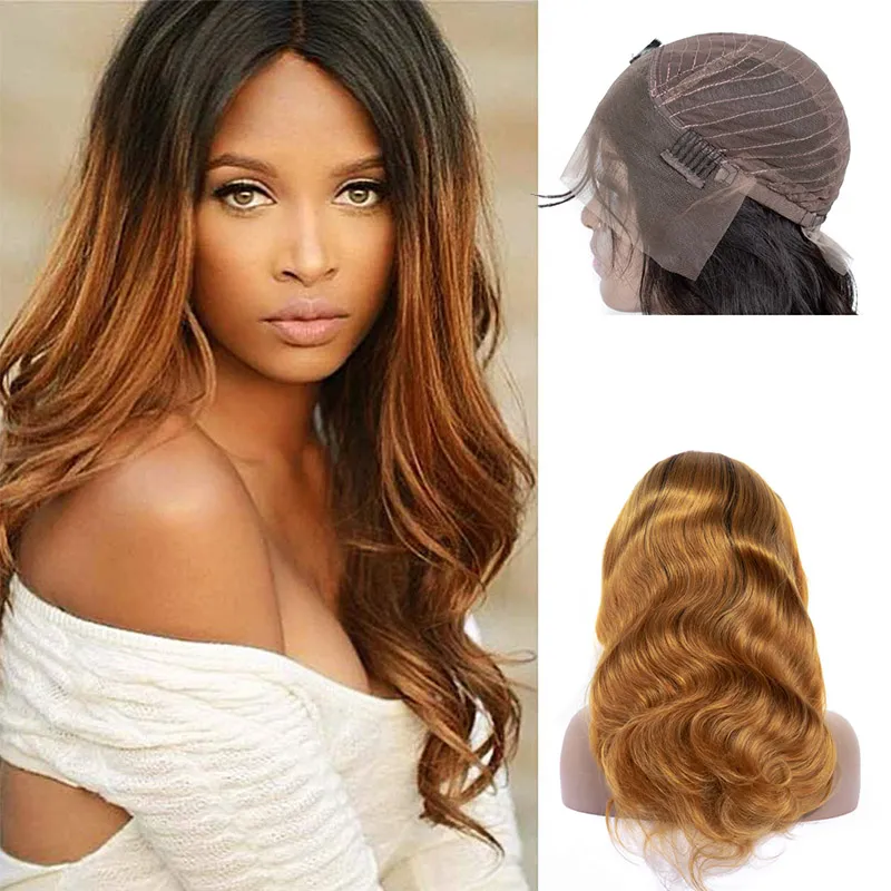 Malaysian Human Hair 1B/30 Lace Front Wig Body Wave Virgin Hair 13X4 Wig Ombre Hair Products