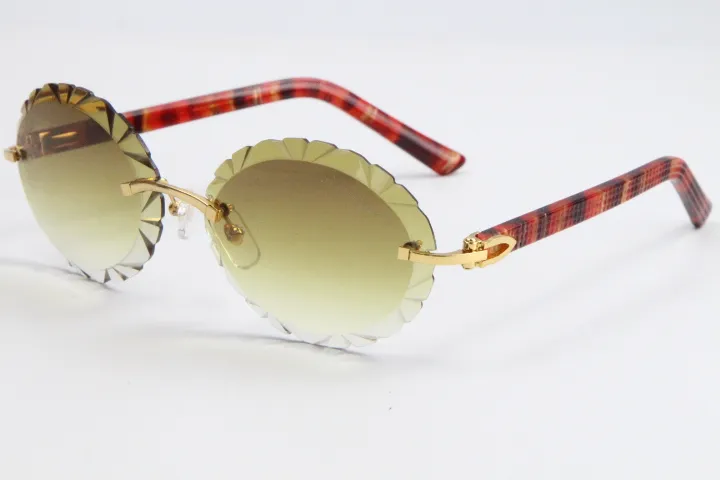 Wholesale Fanciful Rimless Oversized Round Sunglasses Metal  display picture 3