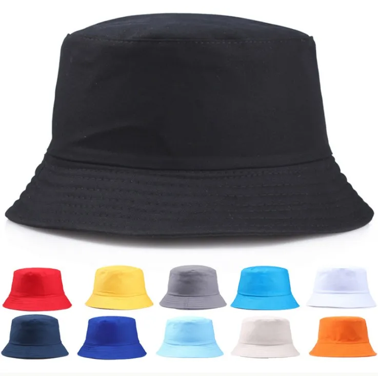 Neue Paar Kappe Tragbare Mode Einfarbig Falten Fischer Sonne Baumwolle Hut Im Freien Männer Und Frauen Multi-Saison Eimer kappe