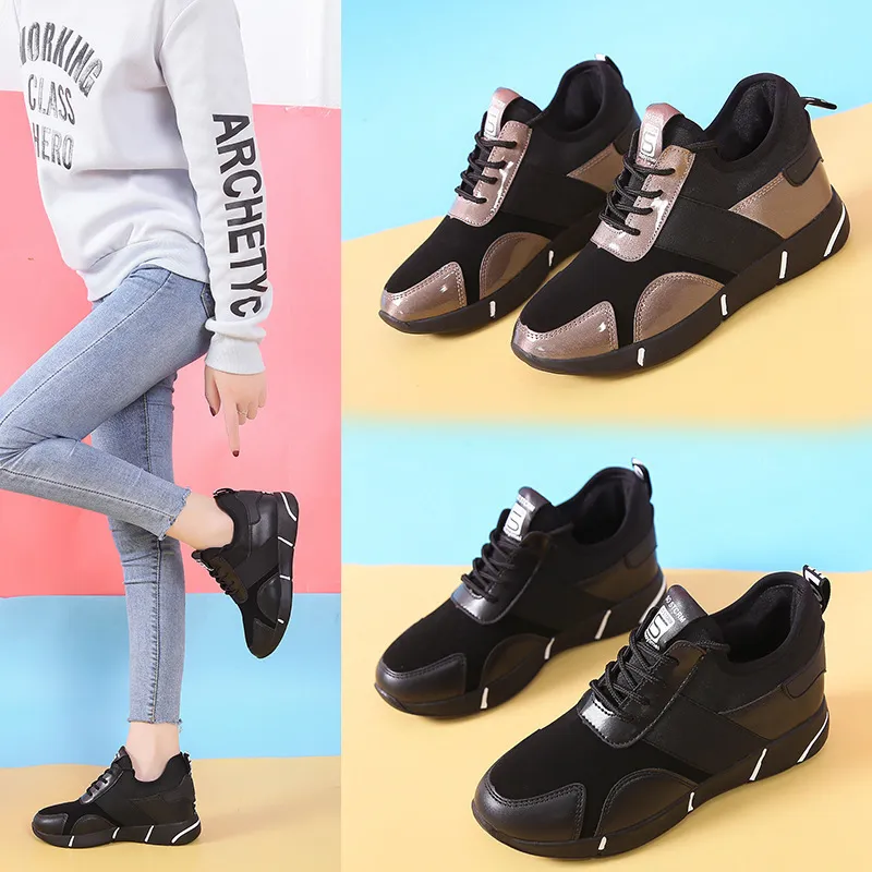 2019 Sezon Wzrost Kobiet Buty Joker Single Shoe Casual Shoes Ma'am Student Sneakers