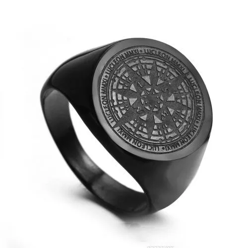 Hip Hop Designer Mens Gold Amazon Ring With Vintage Compass