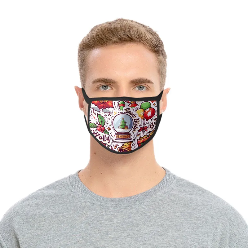 maschera del fronte di modo di Natale stampa maschere anti-polvere anti-nebbia maschera stampa resistente all'acqua progettista ghiaccio faccia trasporto libero