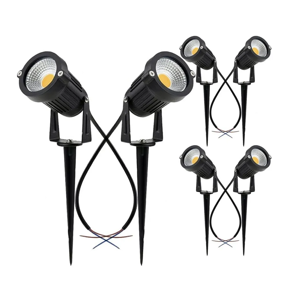 7W COB étanche extérieur jardin basse tension AC12V lampe de pelouse à pointes support 6 pièces