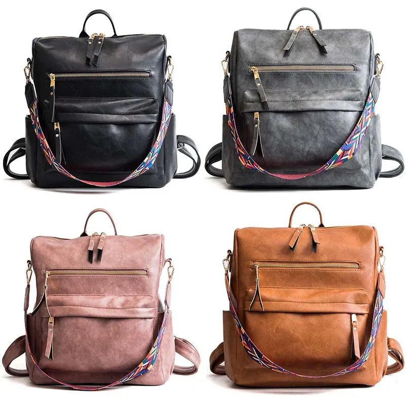 Big Girls PU Backpack Purse Waterproof bookbag Crossbody Shoulder Leather Large Bag multifunction handbag School backpacks M899