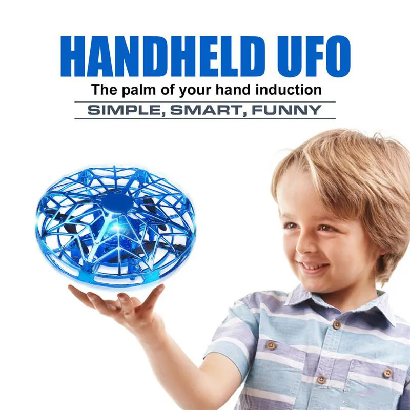 Anti-Collision Led Flying Helicopter Magic Hand UFO Aircraft Sensing Mini Induction Drone UFO Toys Kids Electric Electronic Toy