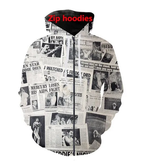 Nya mode unisex tröja hoodies män kvinnliga tidningar tröjor harajuku överdimensionerade blixtlåskläder