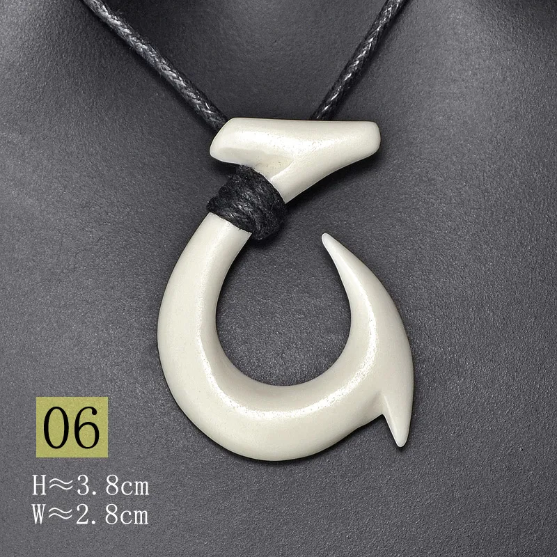 Hawaii Surfer Jewelry Handmade Carved Yak Bone Fish Hook Pendant New  Zealand Maori Tribal Choker WoMens Mens Necklace From 11,82 €