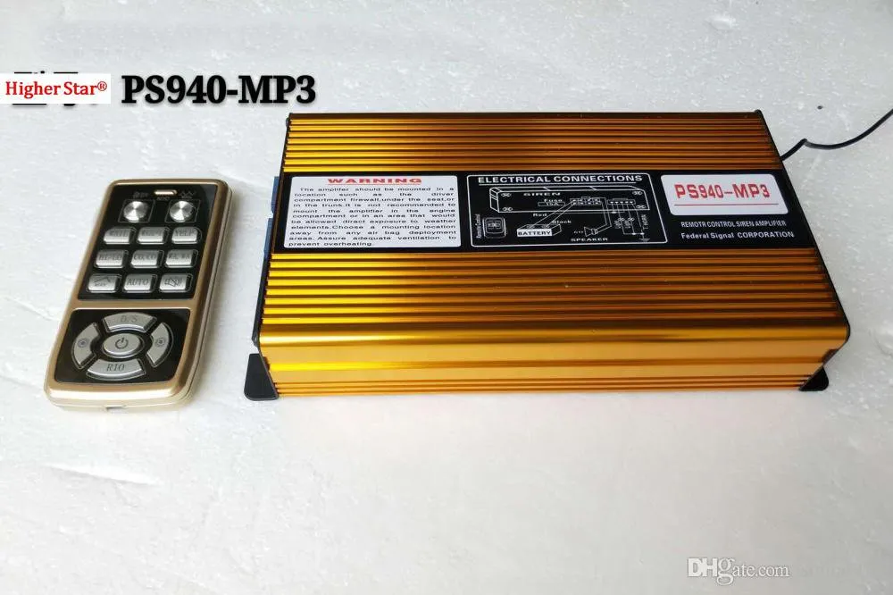PS940-MP3 400 W Kablosuz Uzaktan Kumanda Ile Mikrofon Polis Siren Ambulans Araba Alarm İtfaiyeciler Uyarı Amplifikatörleri (Hoparlörlü)
