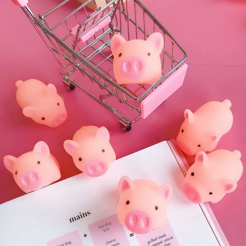 Mini cochon rose, jouet mignon en vinyle, animaux sonores à presser, jolis Squishies anti-stress, jouets cochon à presser, cadeaux pour enfants