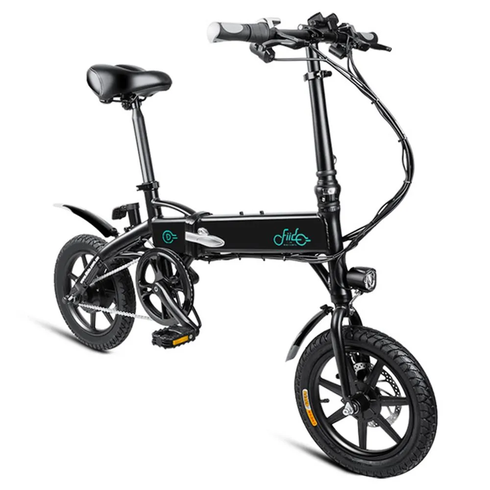 FIIDO D1 faltbares elektrisches Moped-Fahrrad, Stadtfahrrad, Pendlerfahrrad, drei Fahrmodi, 14-Zoll-Reifen, 250-W-Motor, 25 km/h, 10,4-Ah-Lithiumbatterie 40-55