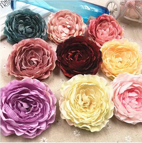 Peônia de alta Qualidade Cabeça De Flor de Seda Flor Artificial Decoração Do Casamento DIY Garland Craft Flor GB637