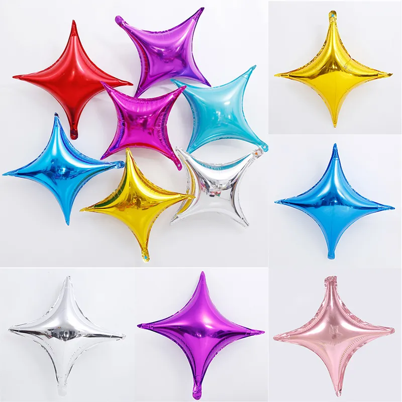 10 inch Four pointed Star Aluminum Foil Balloon Cartoon Birthday Party Wine Glass Decoration Balloons Wedding Supplies Christmas WX9-1529