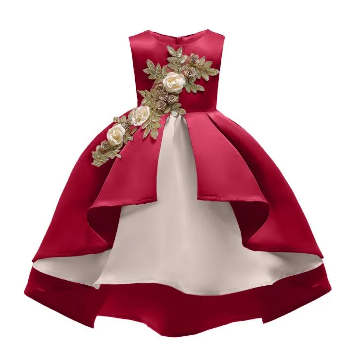 Vestido De Novia Con Cola Para Ninos Vestidos De Malla Con Flores Dobladillo Irregular Fiesta De Princesa Desfile Disfraz De Navidad Ropa Para Ninas De 2 A 9 Anos De 17 56 DHgate