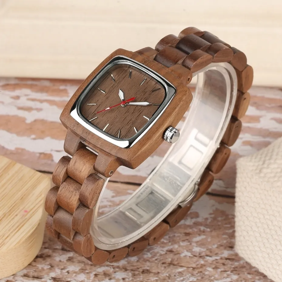 Unique Walnut Wooden Watches for Lovers Couple Men Watch Women Woody Band Reloj Hombre 2019 Clock Male Hours Top Souvenir Gifts 2019 2020 2021 2022 2023 2024 (8)