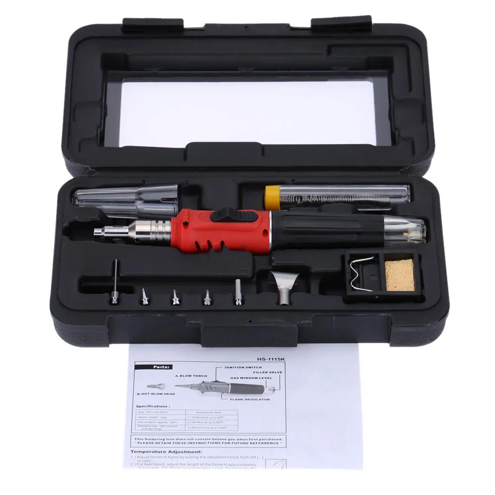 Freeshipping 115k Professionell Butane Gas Lödning Iron Kit Welding Kit Torch