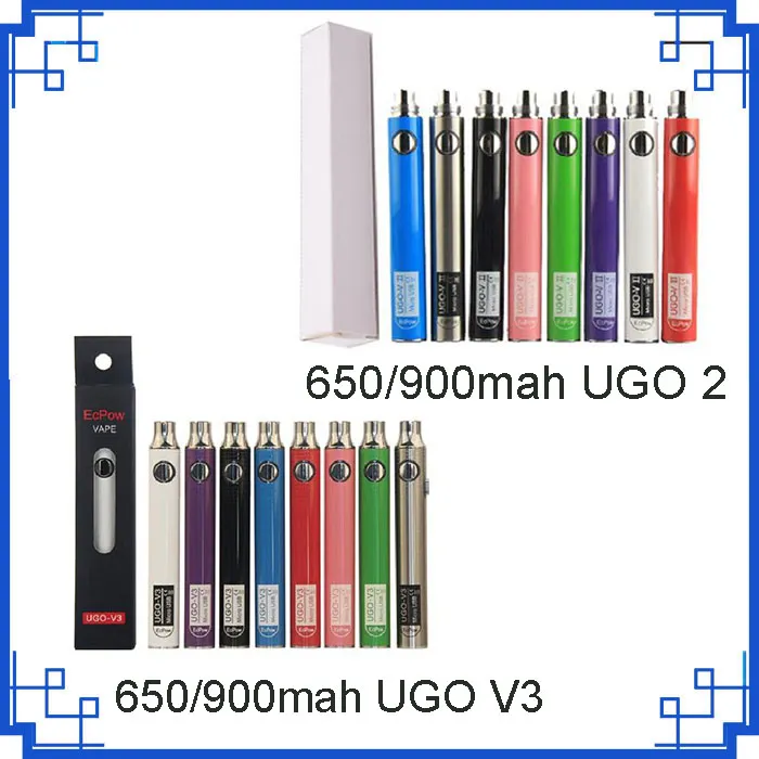 Original Evod UGO 2 V3 650 900mAh Ego 510 thread vape Battery USB Charge Passthrough max Battery Vs Vision Spinner backwoods instock
