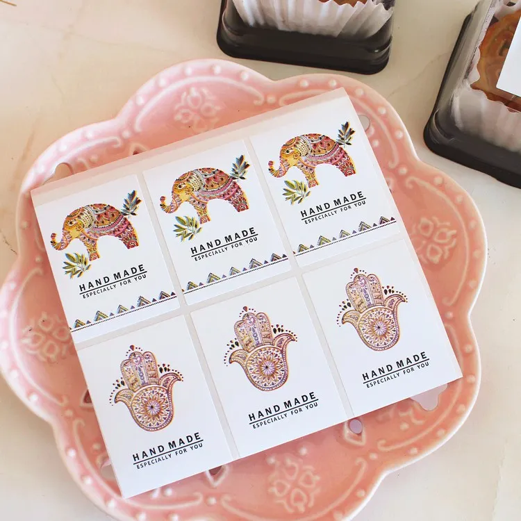 Hand Made Sticker Pudding Bottle Decorative Sealing Paster Cookie Cake