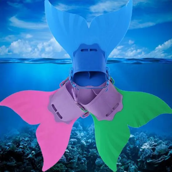 Home Regolabile Sirena Swim Fin Diving Monofin Swimming Foot Flipper Mono Fin Fish Tail SwimTraining For Kid Regali di Natale per bambini