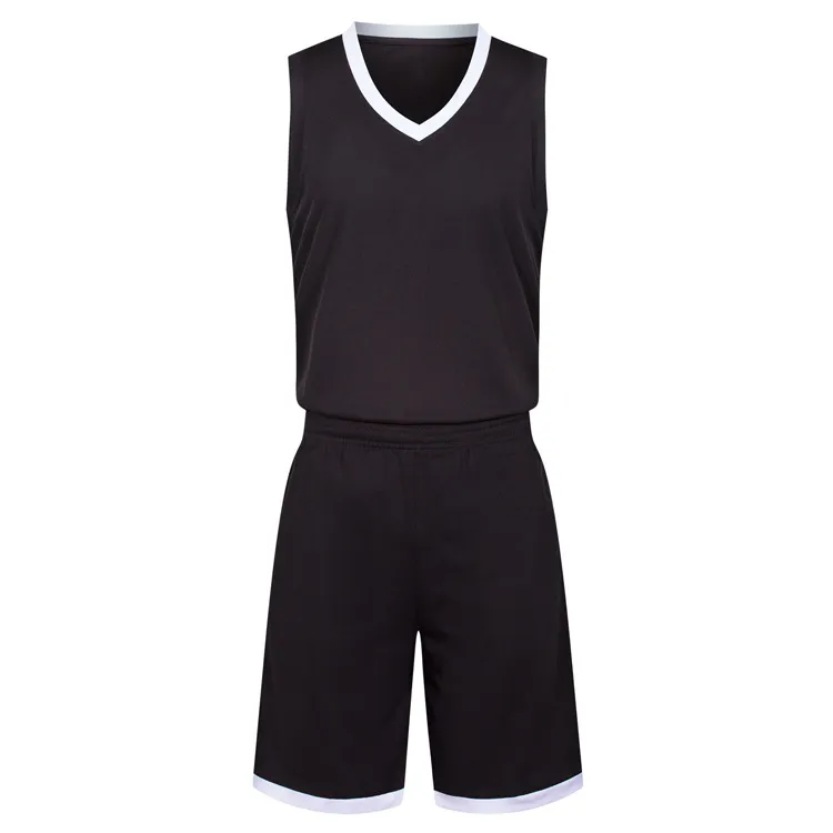 2019 nouveaux maillots de basket-ball vierges logo imprimé taille homme S-XXL prix pas cher expédition rapide bonne qualité noir blanc BW004