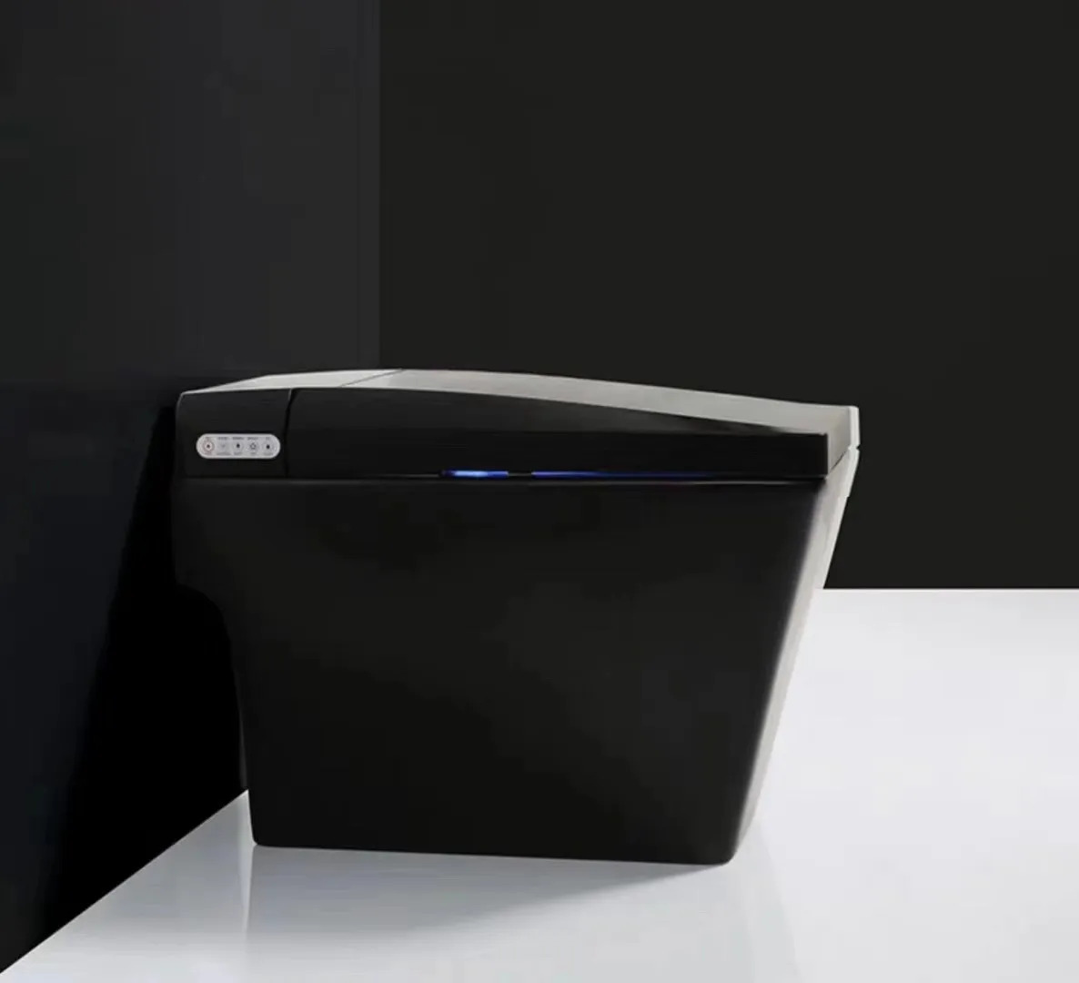 Matt Black Wall-Mounted 통합 스마트 화장실 좌석 자동 플러싱 탈취 WC 다기능 OEM 욕실 위생 도자기 313L