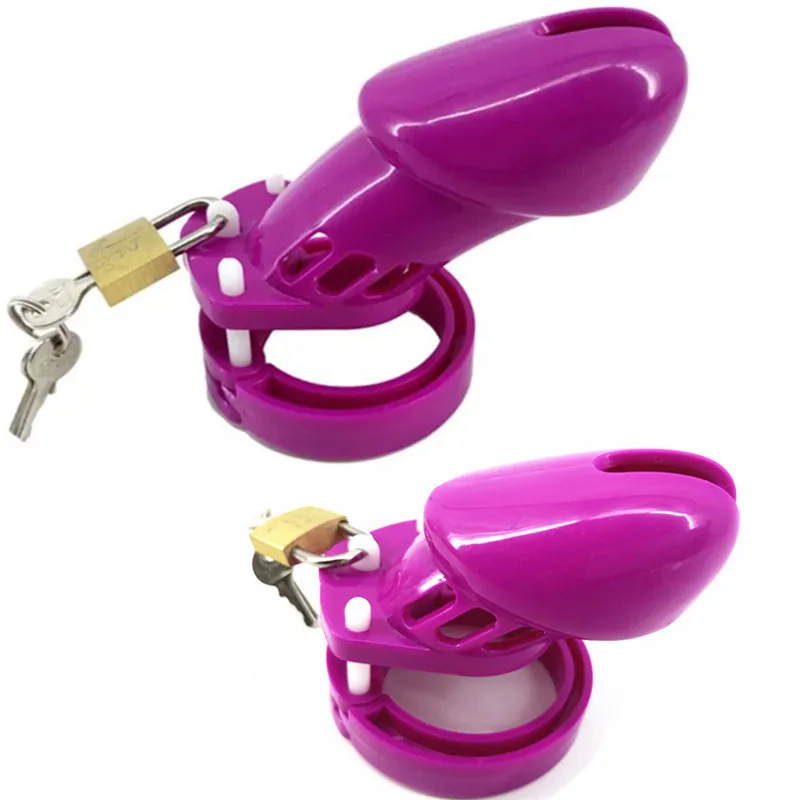 Dispositivo di castità maschile viola Cb6000 Cb6000s con 5 anelli per pene gabbie per cazzi verginità blocco castità anello di bloccaggio giocattolo adulto del sesso G7-3-9 Y19052703