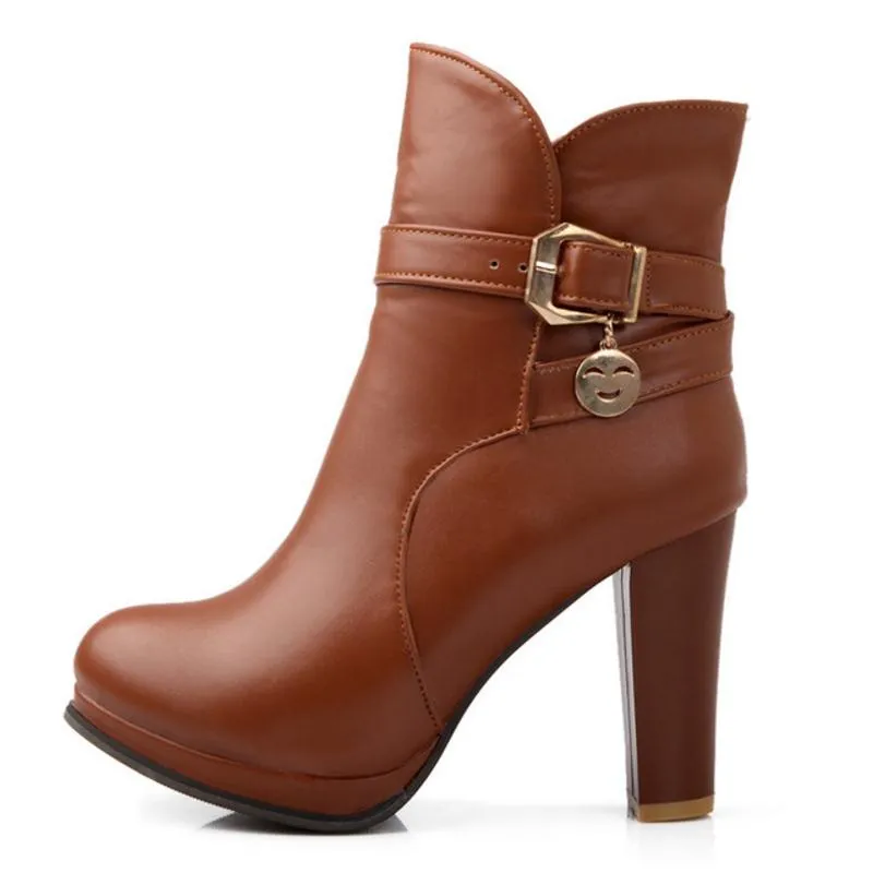 Venda quente-tamanho 31-43 mulheres ankle boots de salto alto meia plataforma curta bota de neve inverno quente botas sexy calçados saltos sapatos