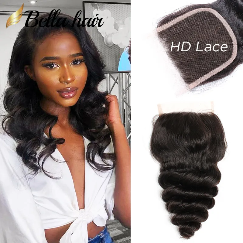 HD Lace Closure 4x4 Wave Wave Top Swiss Piece 100 ٪ تمديدات الشعر البشرية غير المجهزة