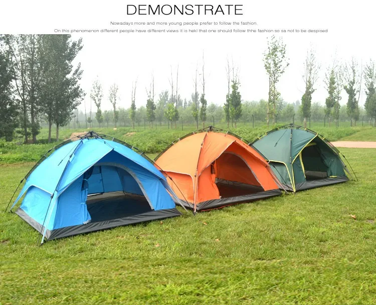 가족 대피소를위한 실외 이중 보호 자동으로 신속하게 쉬운 손쉬운 저장 캠핑 낚시 낚시 하이킹 2 인 텐트 291j
