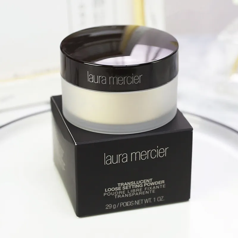 Dropshipping Nieuwe pakket in zwarte doos Laura Mercier Foundation Losse Setting Poeder Fix Make-up Powder Min Pore Brighten Concealer