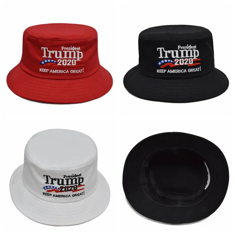 Trump 2020 Hat Broderad Bucket Cap Förvara Amerika Great Hat Trump Cap Republikan President Trump Stingy Brim hattar CCA11758-A 30PCS