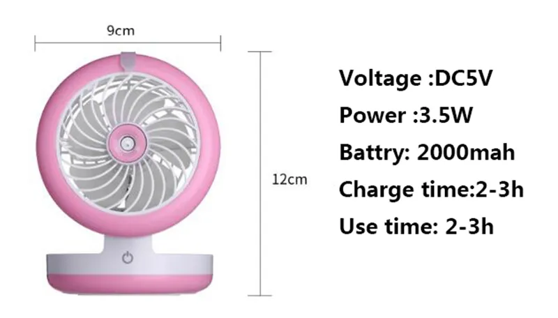 Ventiladores de refrigeração de refrigeração do verão da velocidade do ventilador 3 da mini usb recarregável portátil de USB mini