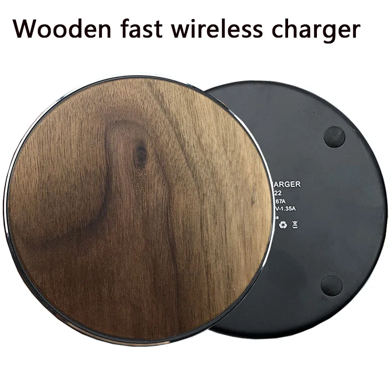 High Quality Wooden Bamboo Wireless Charger For Iphone 11 7 plus Xs Max Samsung Galaxy S20 S10 lite Note 10 Mobile Phone Fast Charger