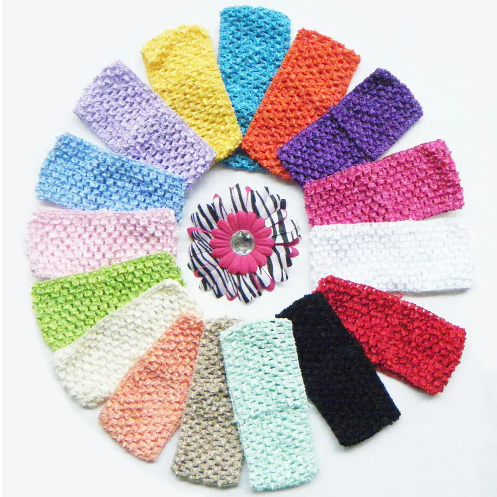 2.75 polegadas Crochet Headbands Bebê Hairbands Bebê Criança Meninas Headband Para Tutu Top Acessórios Para o Cabelo Cintura 50 pcs por lote