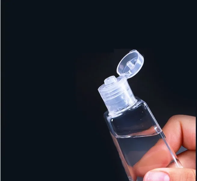 30ml trapezoidal disposable gel hand sanitizer bottle Travel Mini Plastic Empty bottle with Flip Top Cap makeup Shampoo sample bottles