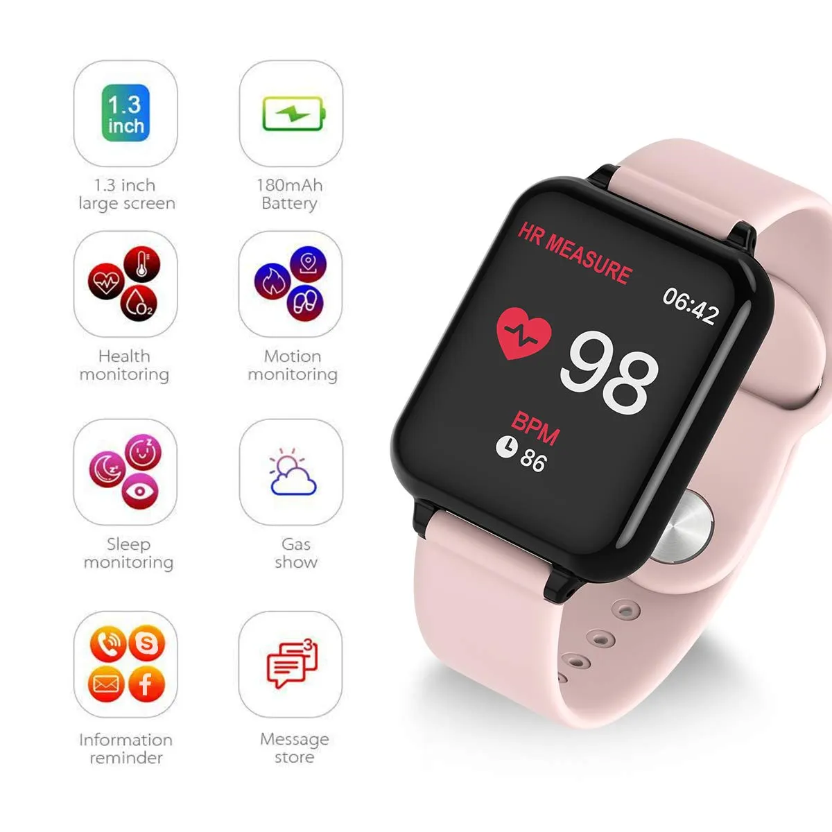 smartwatch Band Frequenza cardiaca Pressione sanguigna IP67 impermeabile Fitness Tracker orologi intelligenti per braccialetto intelligente IOS Android