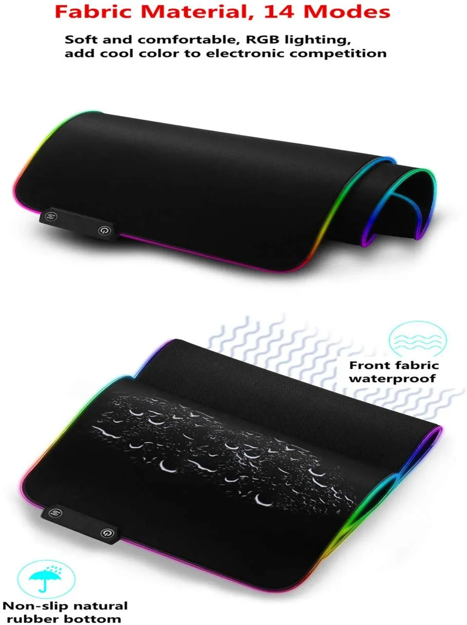 Lager Gaming Mouse Pad RGB LED Parlayan Renkli 1 Hub Port Büyük Gamer MousePad Slip Olmayan Masa Masası Fareler Mat 7 Renk PC Laptop80 252G