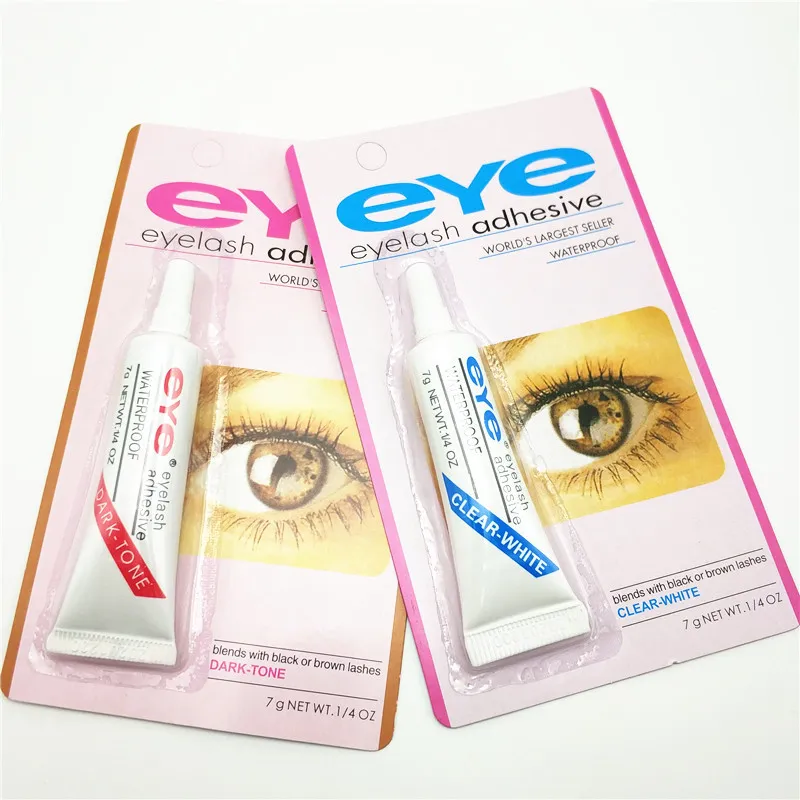 Eye Lash Glue Adhesivo de maquillaje blanco oscuro Adhesivos de pestañas postizas a prueba de agua Pegamento con embalaje Pegamento de pestañas práctico Envío gratis