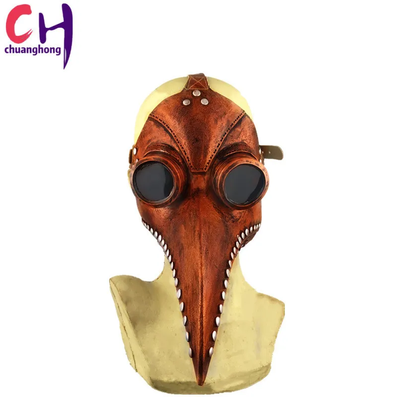 Pestmask näbb fågel ångpunk mask lång näsa cosplay fancy gotisk retro rock läder halloween näbb