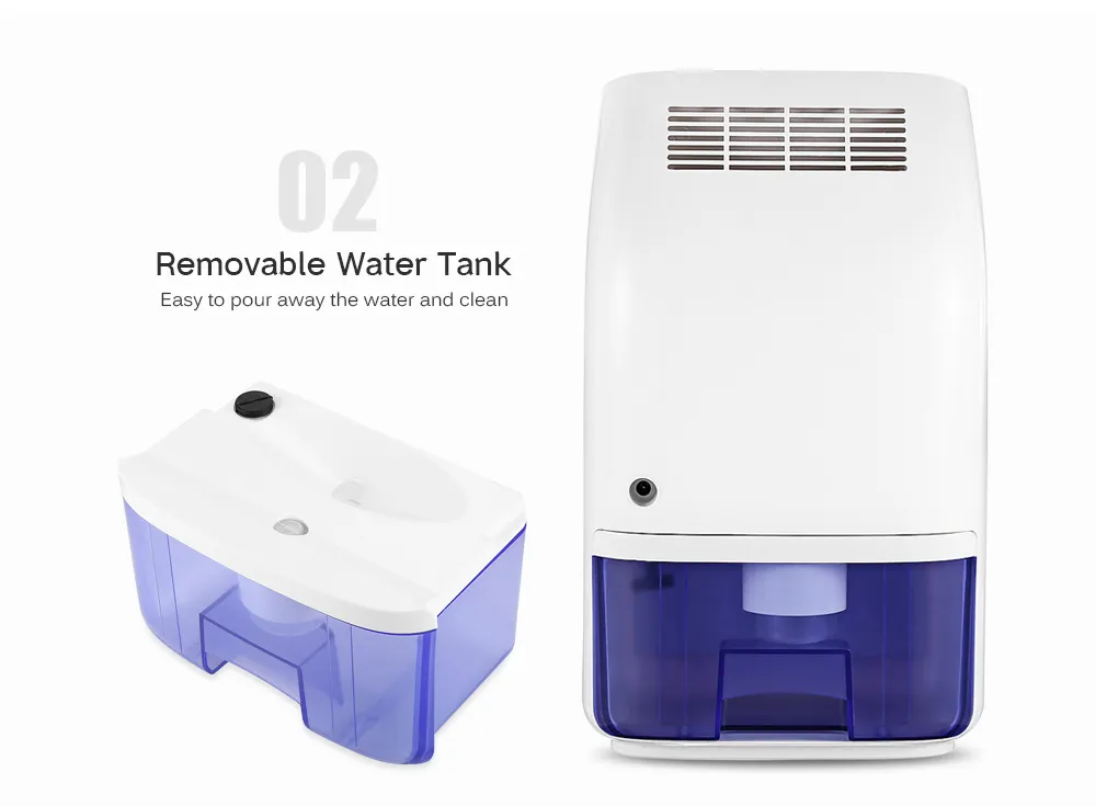 Déshumidificateur électrique portable pour la maison avec réservoir d'eau  de 700 ml Absorbeurs d'humidité Sécheur d'air Déshumidificateur d'air  silencieux pour sous-sol