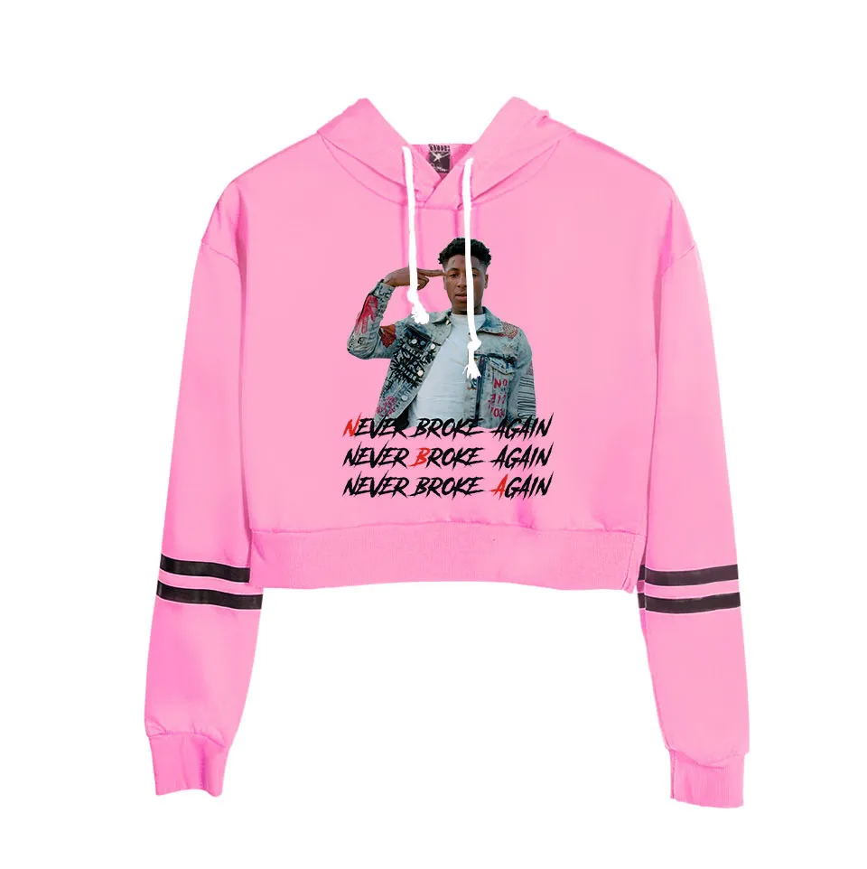 YoungBoy Never Broke Again Yellow Crop Top Hoodie Harajuku